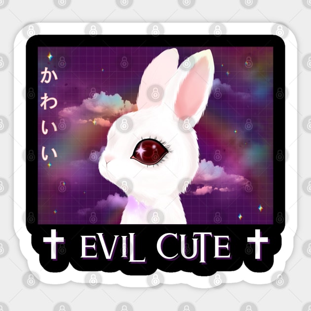 Evil Cute Pastel Goth Kawaii Bunny Sticker by Sugoi Otaku Gifts